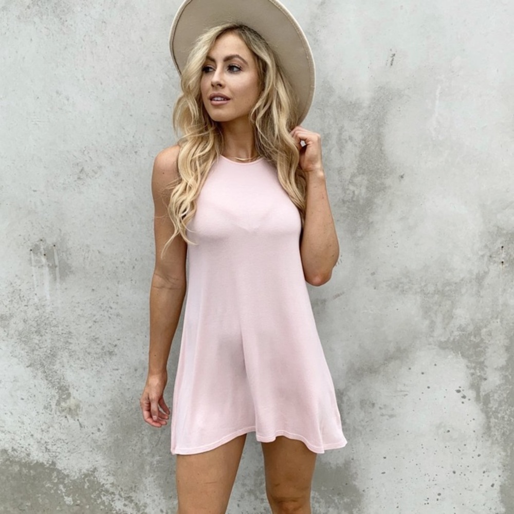 Pink jersey tee dress